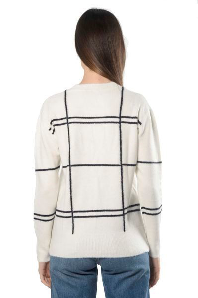 Picture of EMBROIDERED WINDOWPANE SWEATER