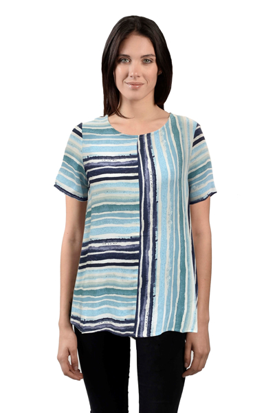 Picture of PRINTED WATERCOLOR STRIPE SHIRT