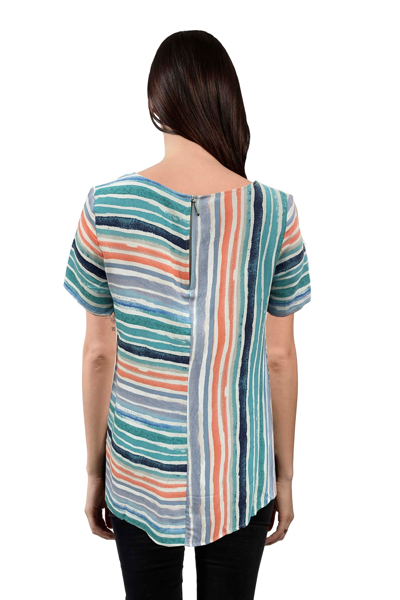 Picture of PRINTED WATERCOLOR STRIPE SHIRT