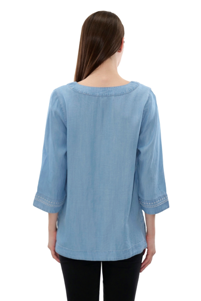 Picture of EMBROIDERED CHAMBRAY TUNIC