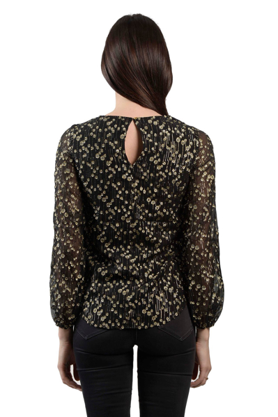 Picture of LONG SLEEVE METALLIC JACQUARD BLOUSE