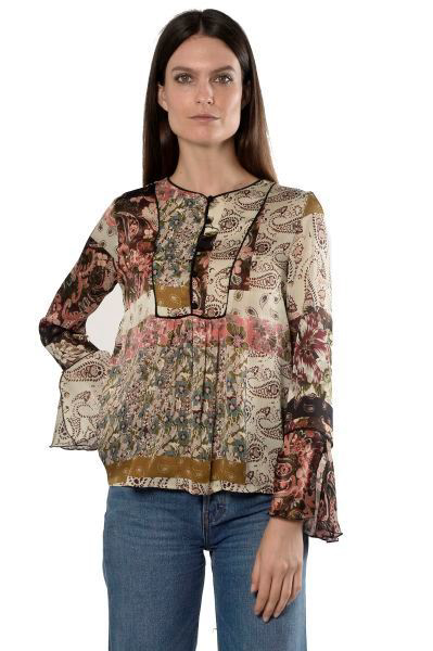 Picture of PRINTED BELL SLEEVE BLOUSE