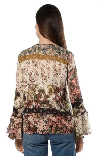 Picture of PRINTED BELL SLEEVE BLOUSE