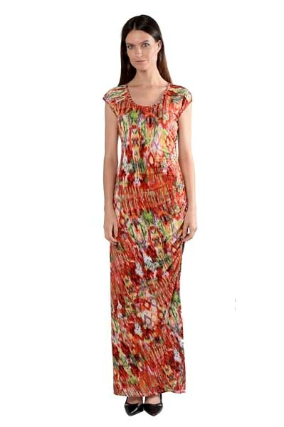 Picture of PRINTED RUCHED MAXI  DRESS
