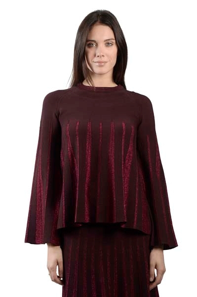 Picture of LUREX PLEATED BELL SLEEVE SWEATER
