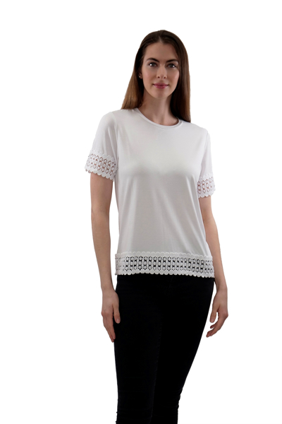 Picture of LACE TRIM DETAIL KNIT TOP