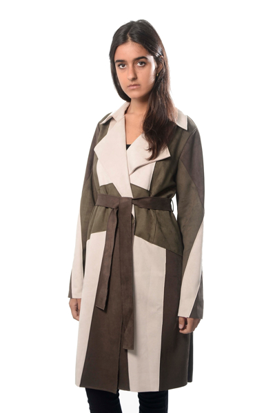 Picture of PATCHWORK SUEDE TRENCH W/BELTED WAIST