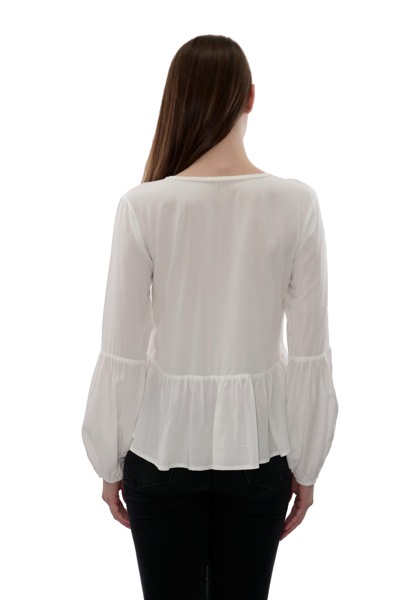 Picture of EMBROIDERY AND LACE TRIM WOVEN TOP