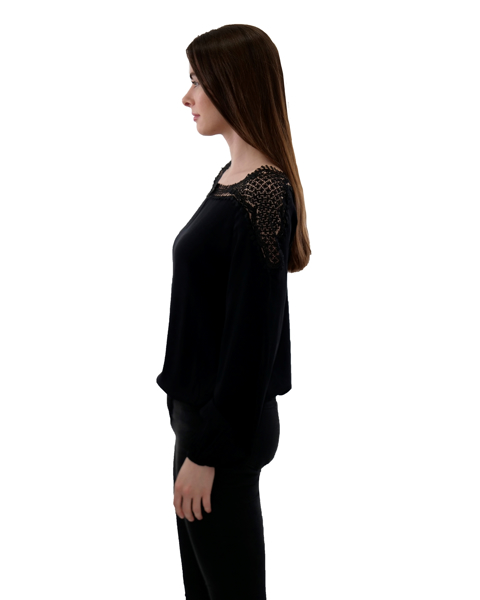 Picture of LACE TRIM DETAIL WOVEN TOP