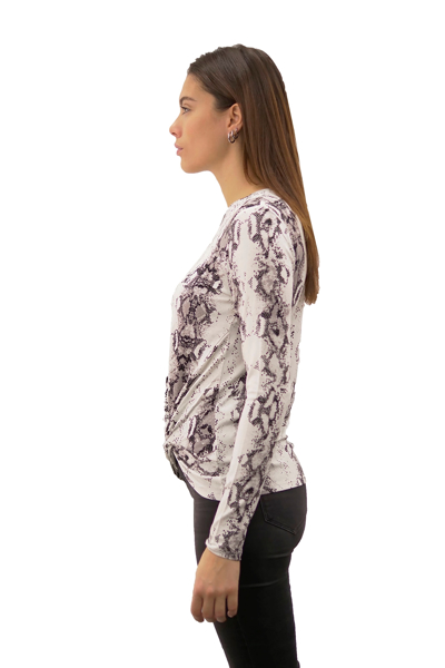 Picture of ANIMAL PRINT TWIST FRONT KNIT TOP