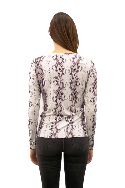 Picture of ANIMAL PRINT TWIST FRONT KNIT TOP