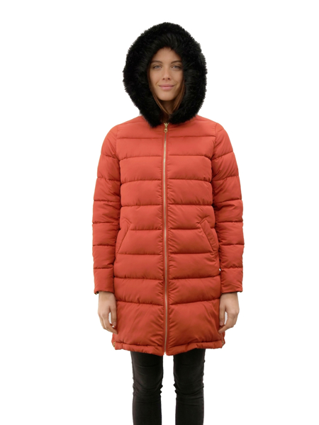 Picture of REVERSIBLE PUFFER W/ FAUX FUR HOOD
